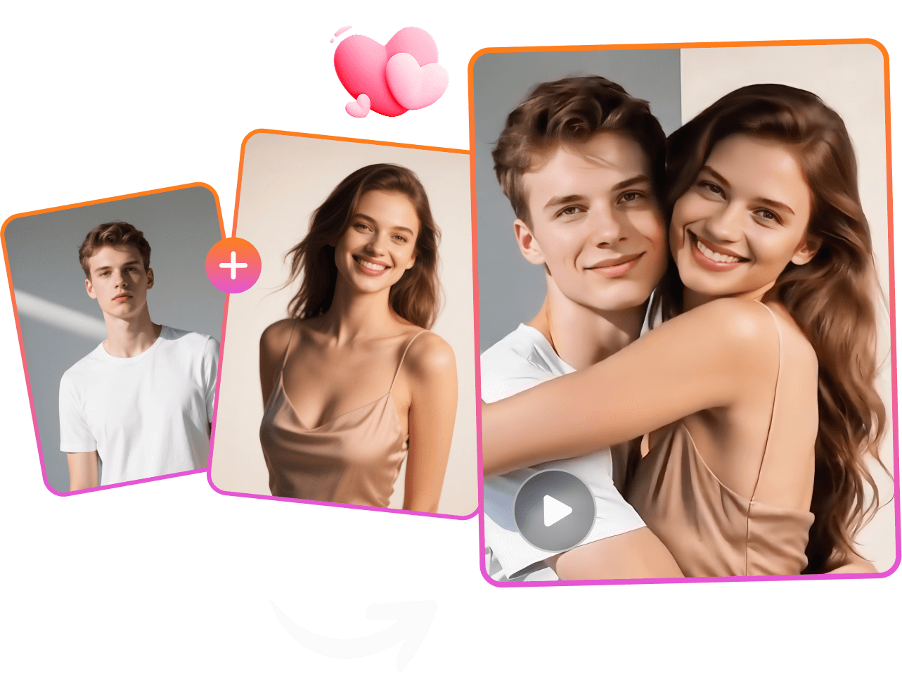 AI 技術で作られた心温まる抱擁動画を表示する AI ハグジェネレーターのバナー