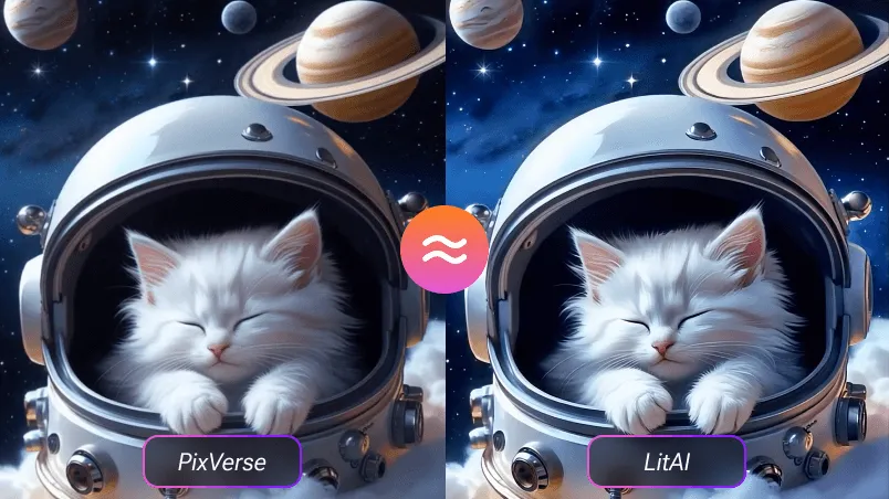 Comparison of image quality between LitAI and PixVerse