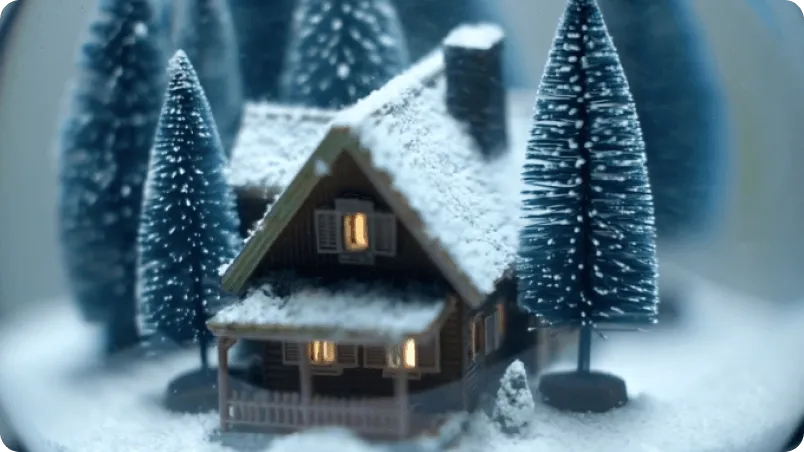 a miniature snow house