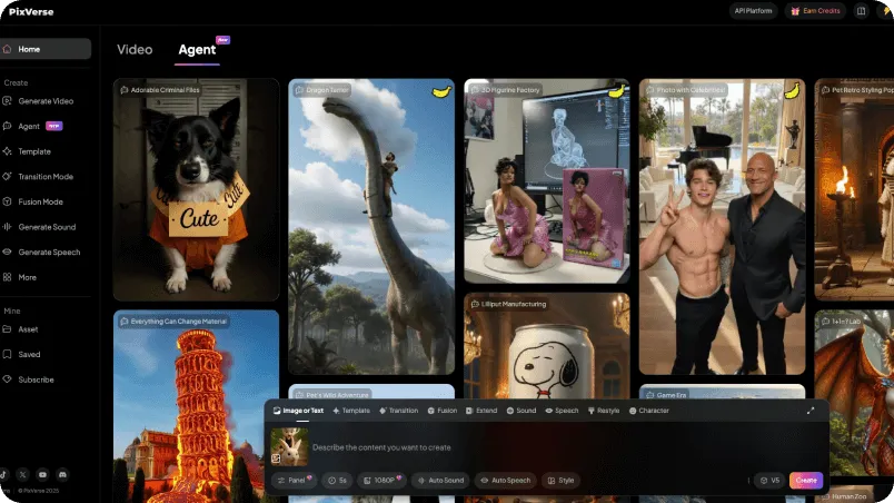 AI effects center of PixVerse