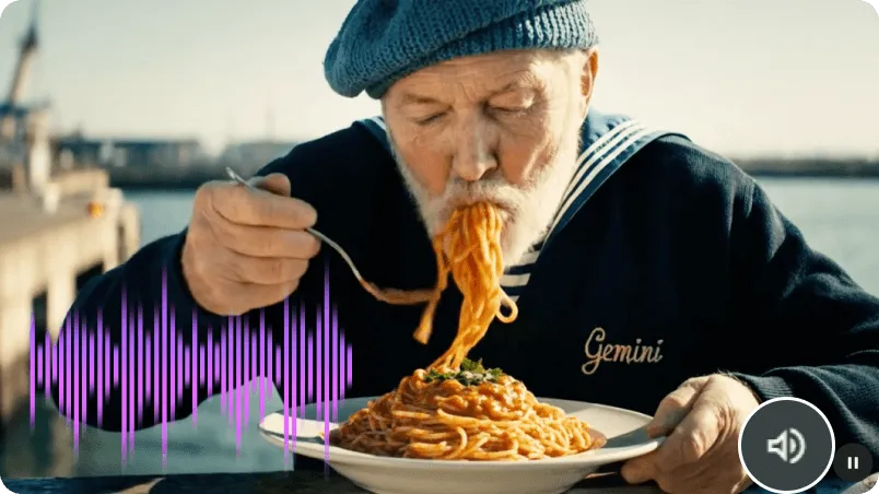 An elderly person eating spaghetti
