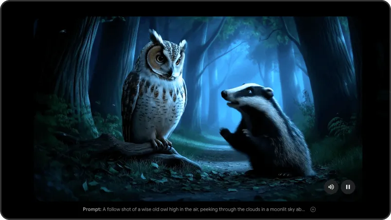 An owl talking to a badger