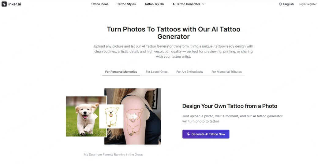 Inker AI tattoo generator example