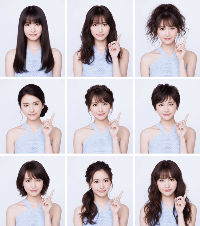 Gemini Nano Banana Change Multiple Hairstyles