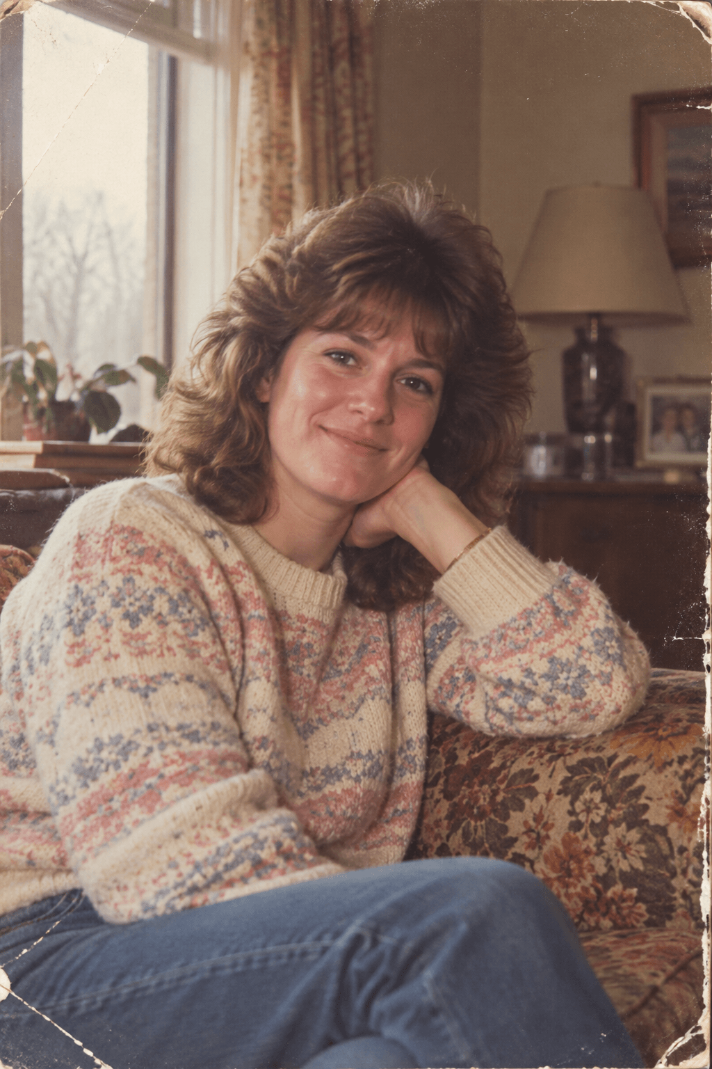 Example of a warm 1980s AI family album photo