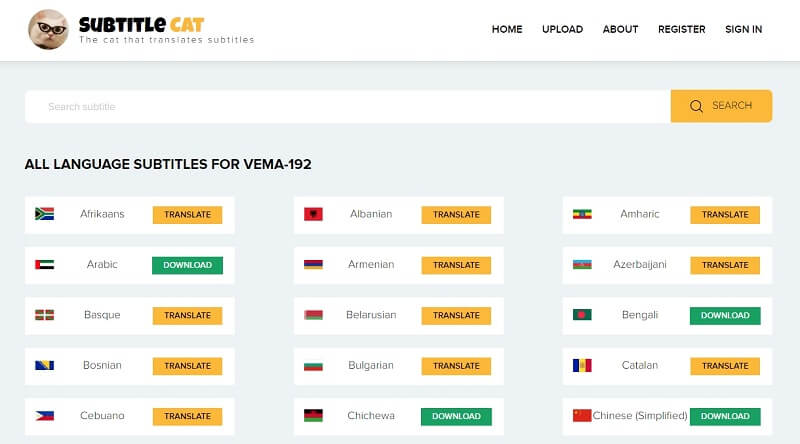 Translate Subtitles with Subtitle Cat