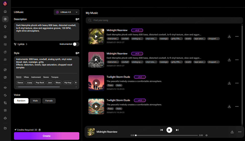 AIでPhonk音楽を作成
