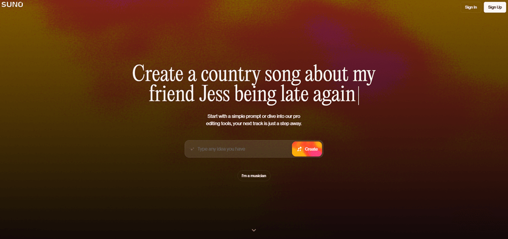 Suno AI User Interface