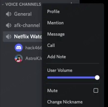 adjust user volume