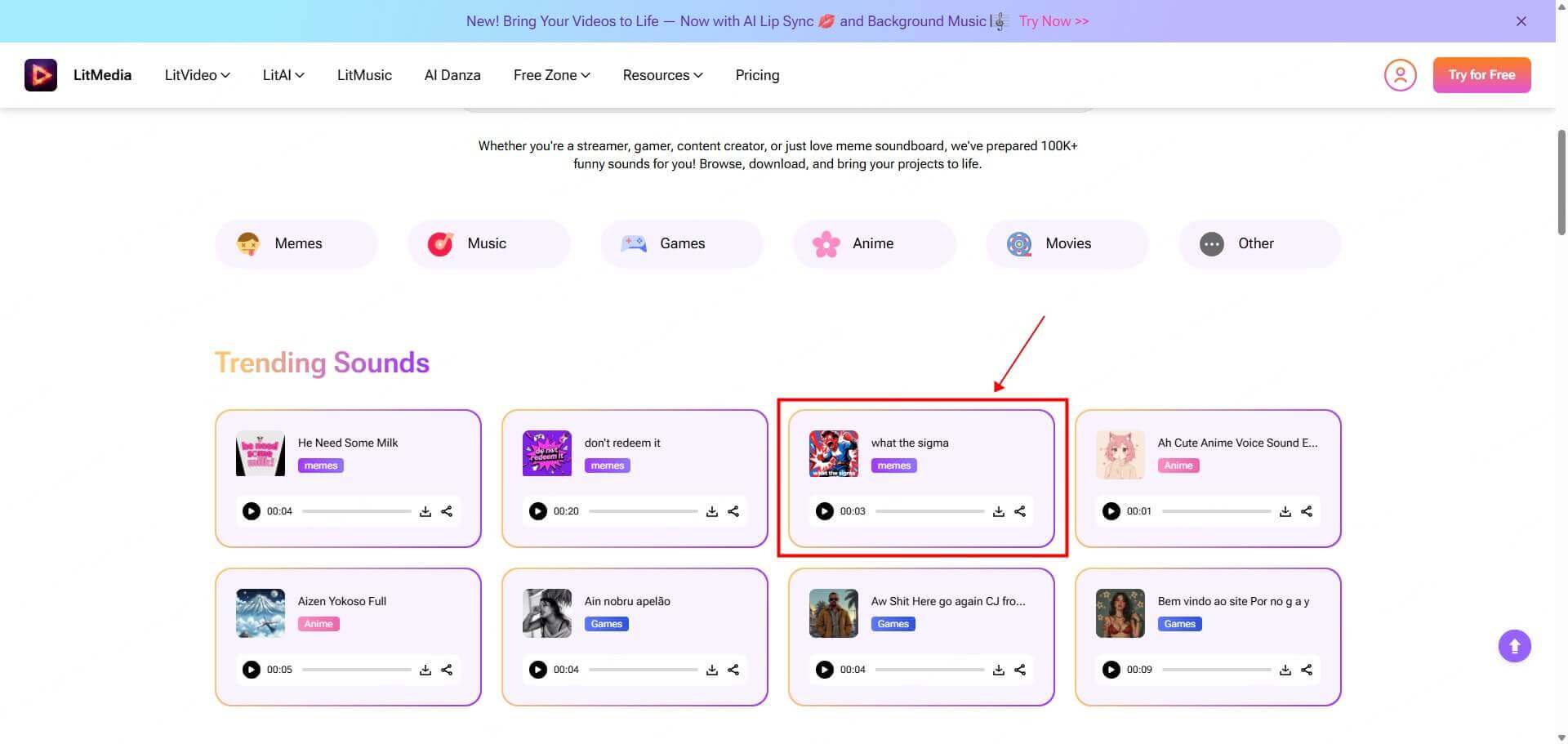 find and play the soundboard