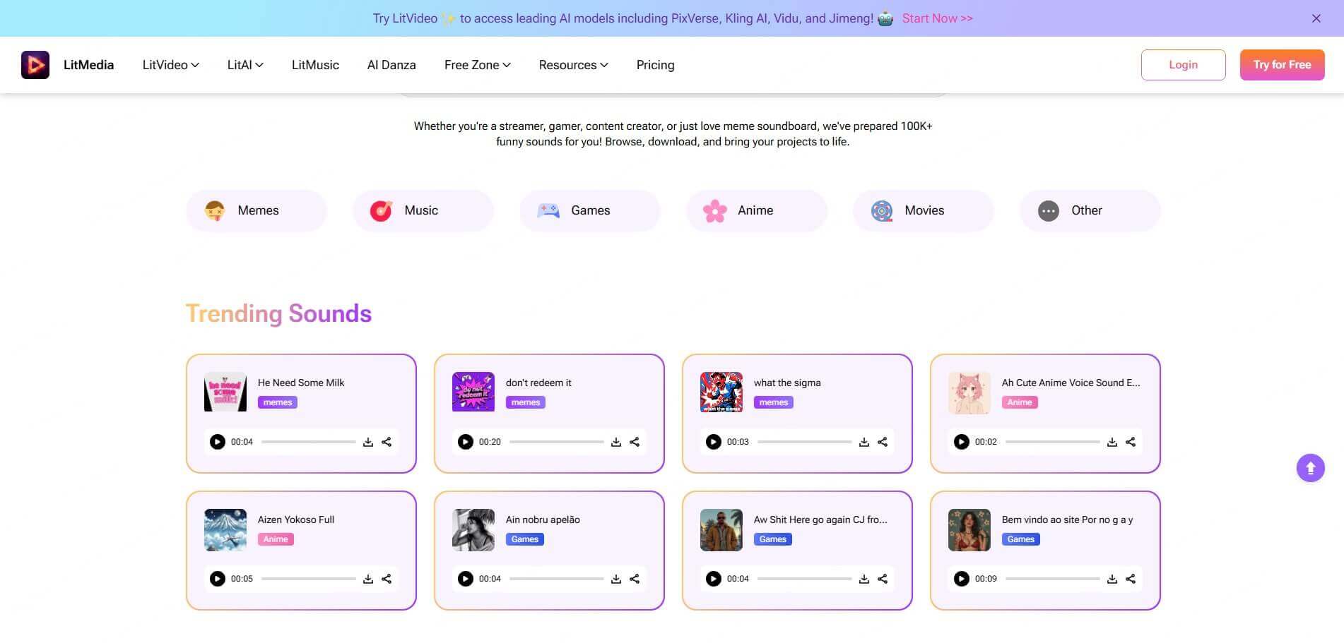 LitMedia's free soundboard resources