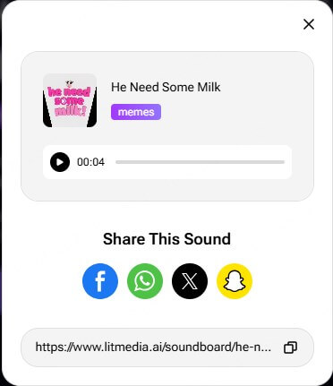 share funny sound to social media