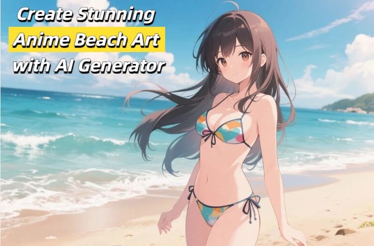 用 AI 生成器打造絕美動漫海灘藝術