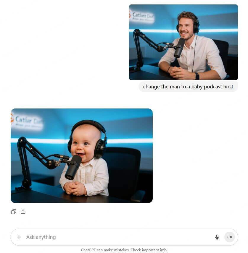 Change photo to baby with ChatGPT