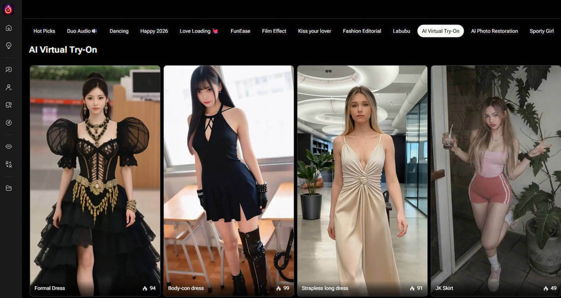select ai clothes changer effect