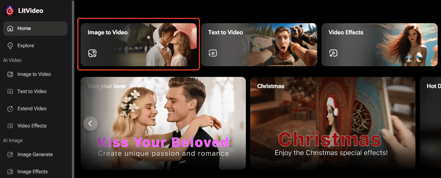 choose image to video feature