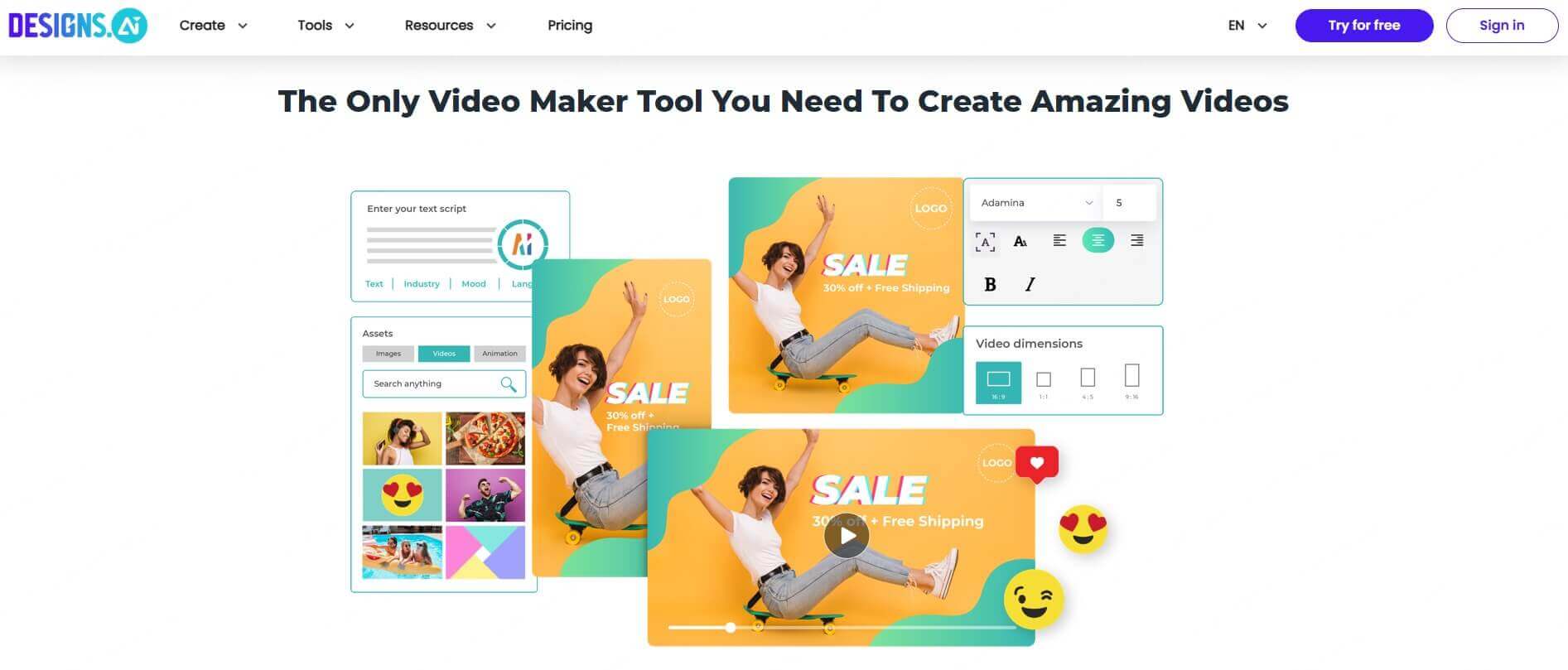 designs.ai videomaker