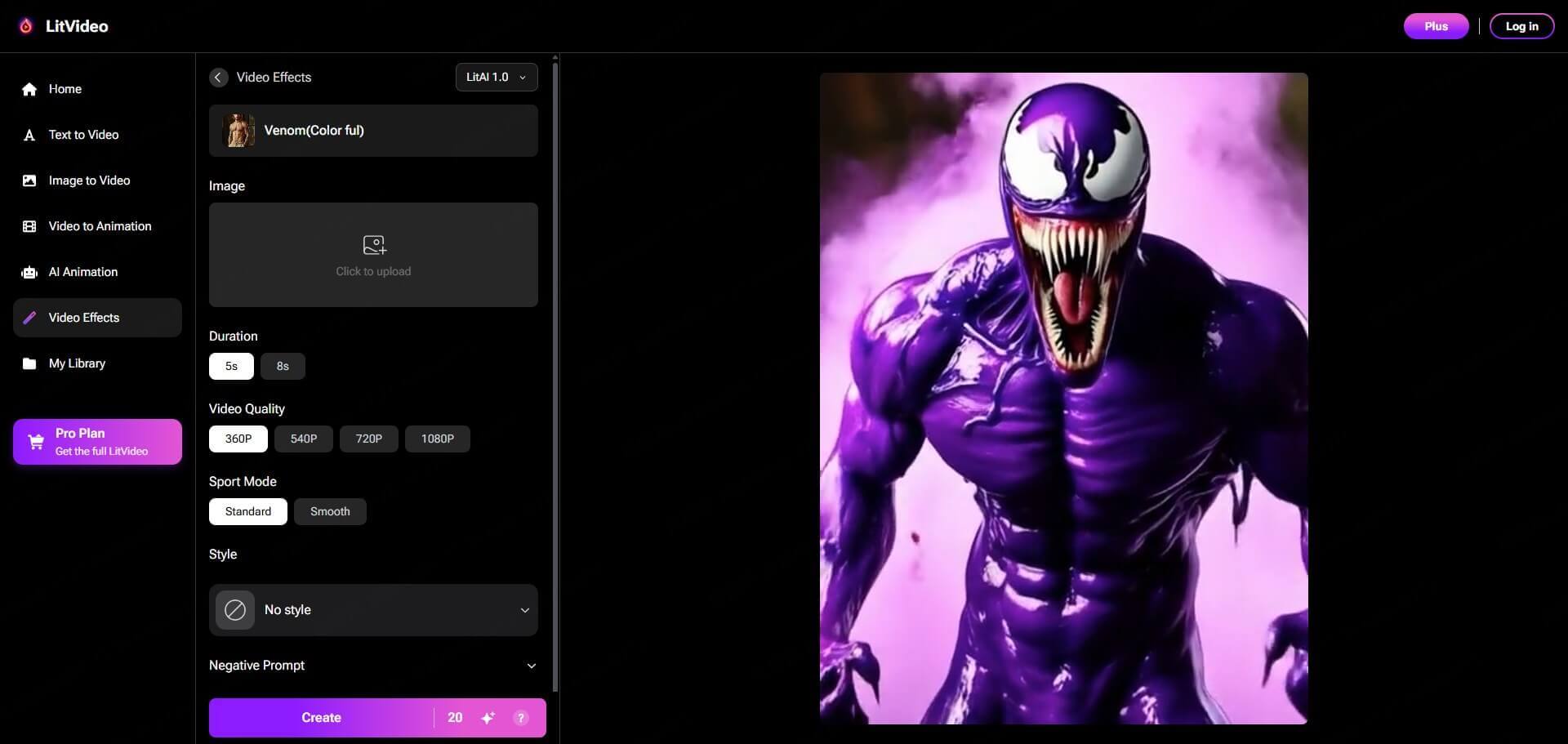 litvideo ai venom effect