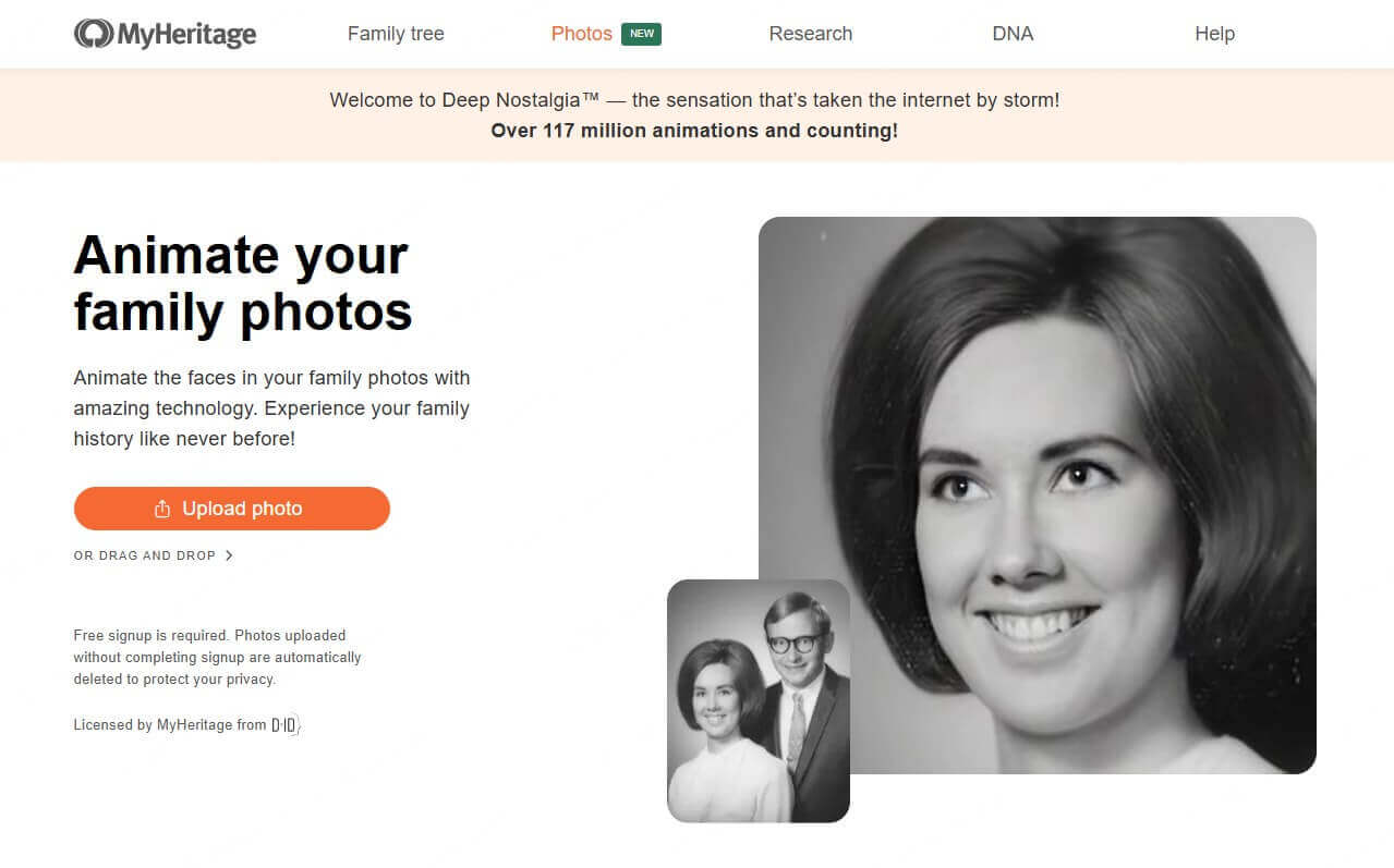 myheritage deep nostalgia