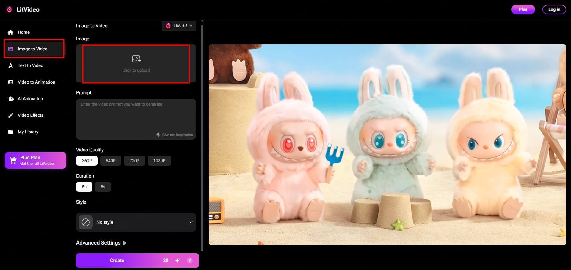 upload your image on litvideo