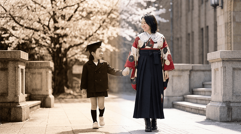 AI「タイムスリップ」卒業写真