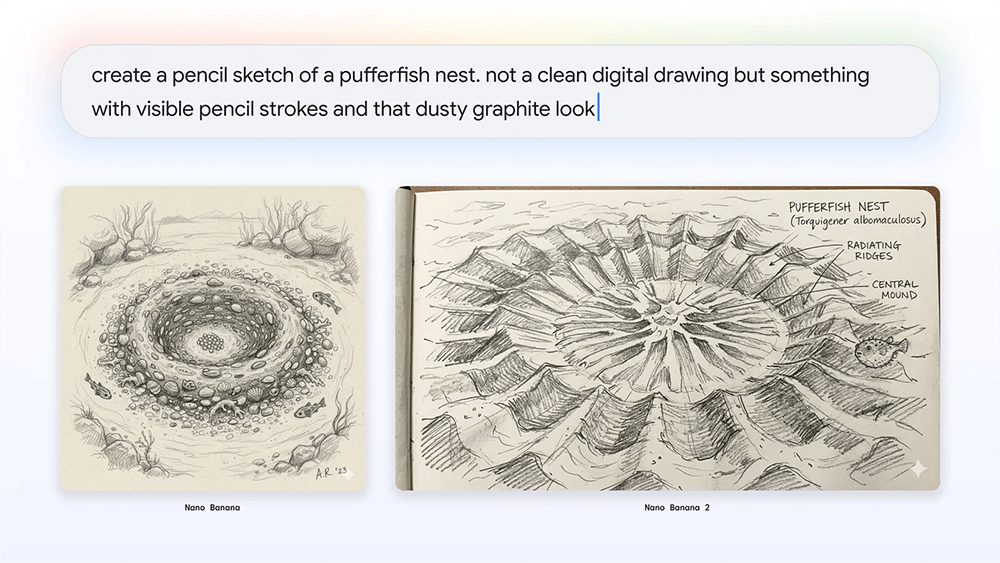 Nano Banana 2生成的細膩鉛筆畫