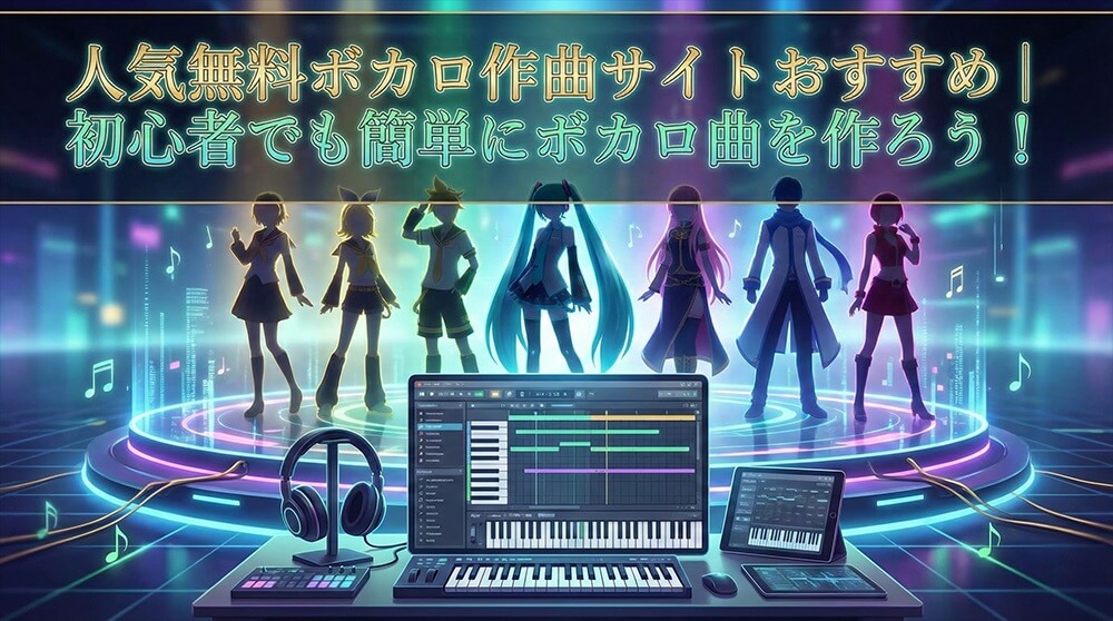 人気無料ボカロ作曲サイトおすすめ｜初心者でも簡単にボカロ曲を作ろう！