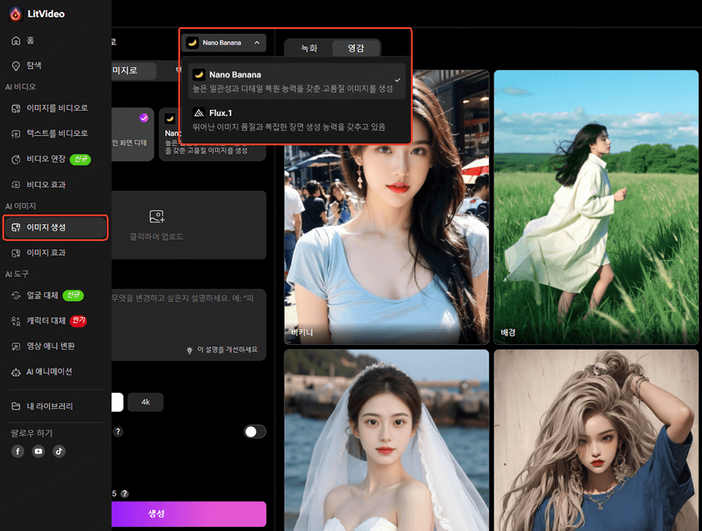 Nano Banana Pro 모델 선택