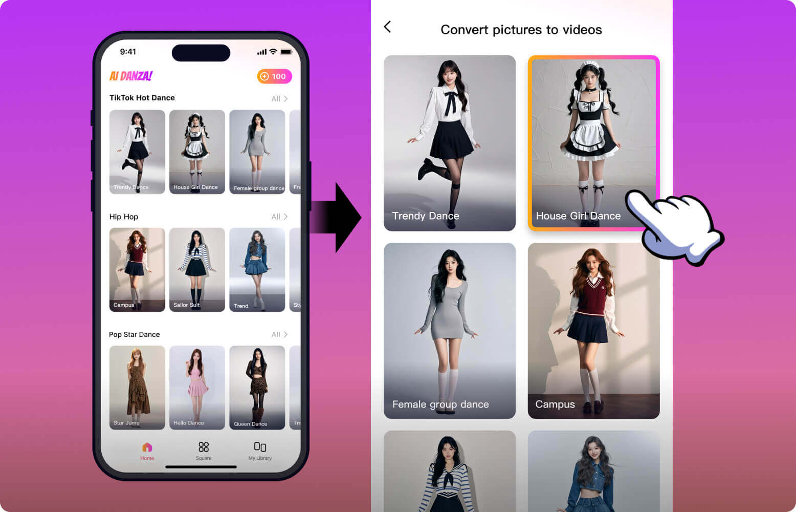 AI 비키니 템플릿 선택