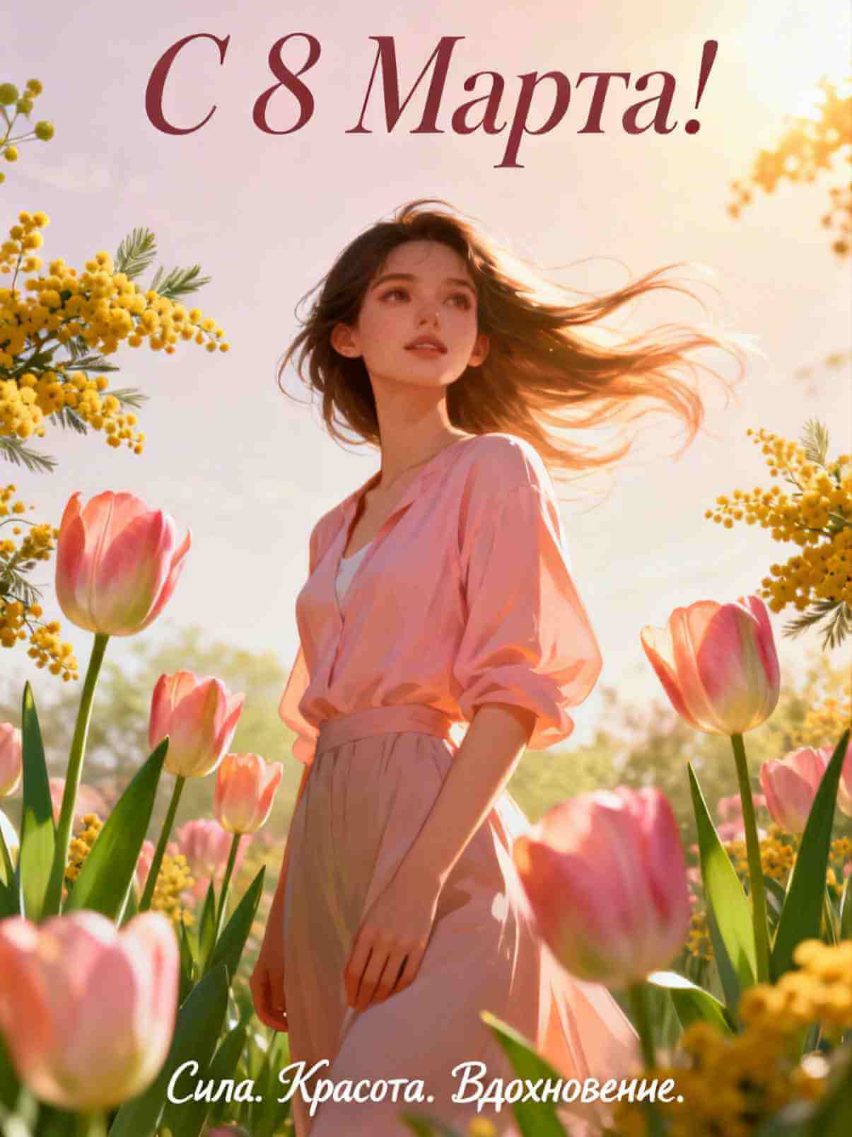 открытку на 8 марта через ии