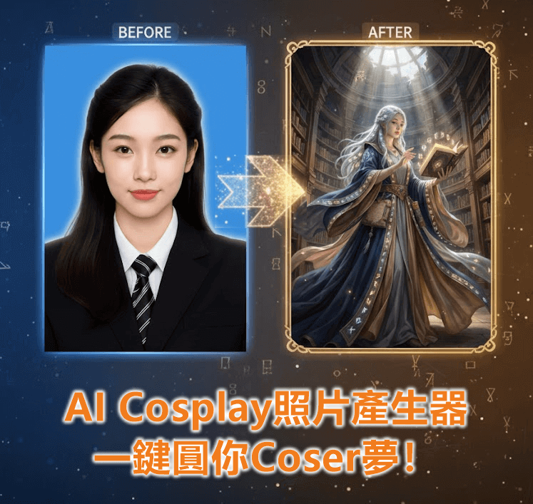 不用C服變身主角！2026漫展必備AI換裝教學：素人也能拍出神級Cosplay寫真